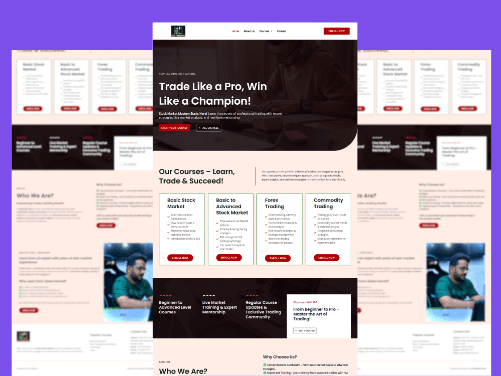 Business website (Trading & Investment Courses)